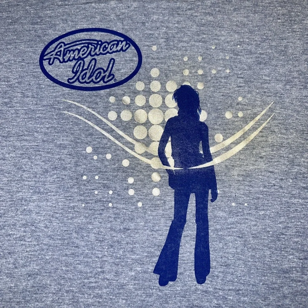 American Idol T Shirt Youth Sz L Blue Ringer Coca Cola Tanger Outlets 2-Side Tee